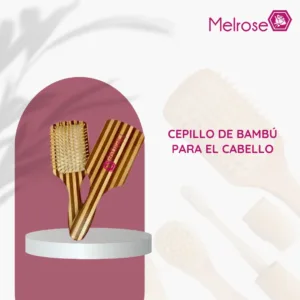 Cepillo de bambú natural para desenredar el cabello sin dañarlo Cepillo de bambú masajeador para estimular el cuero cabelludo