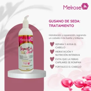 Tratamiento capilar con proteína de seda para cabello dañado