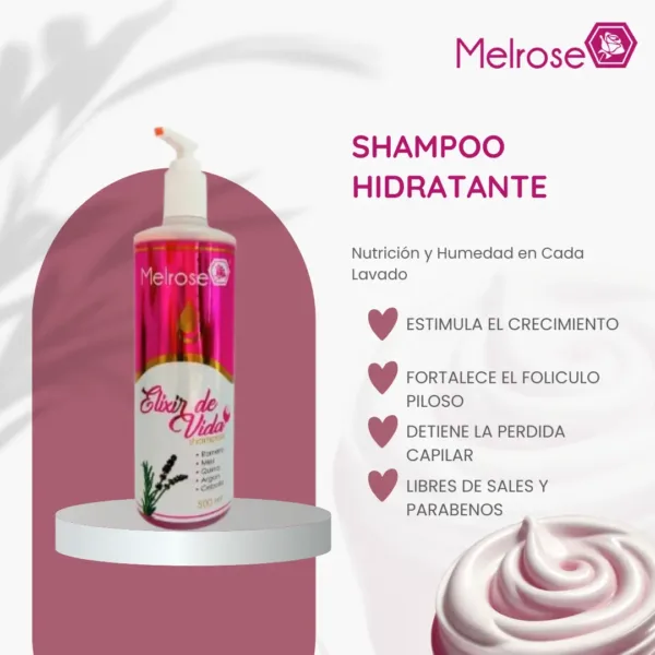 Shampoo hidratante para cabello seco y dañado