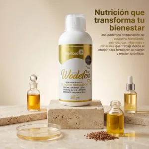 Colágeno hidrolizado Wodefen Melrose con vitaminas, aminoácidos y minerales esenciales para cabello, piel, uñas y articulaciones